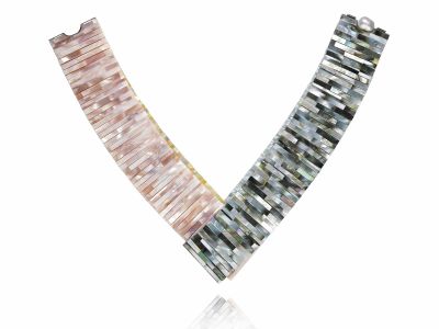 melanie-georgacopoulos-400x300 Melanie Georgacopoulos, Mother of Pearl Tile Four Colour Necklace   