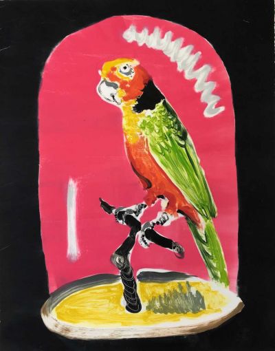 nicola-bealing_parrot-400x510 Nicola Bealing, St. Tropez Parrot (Pink) (Monotype)   